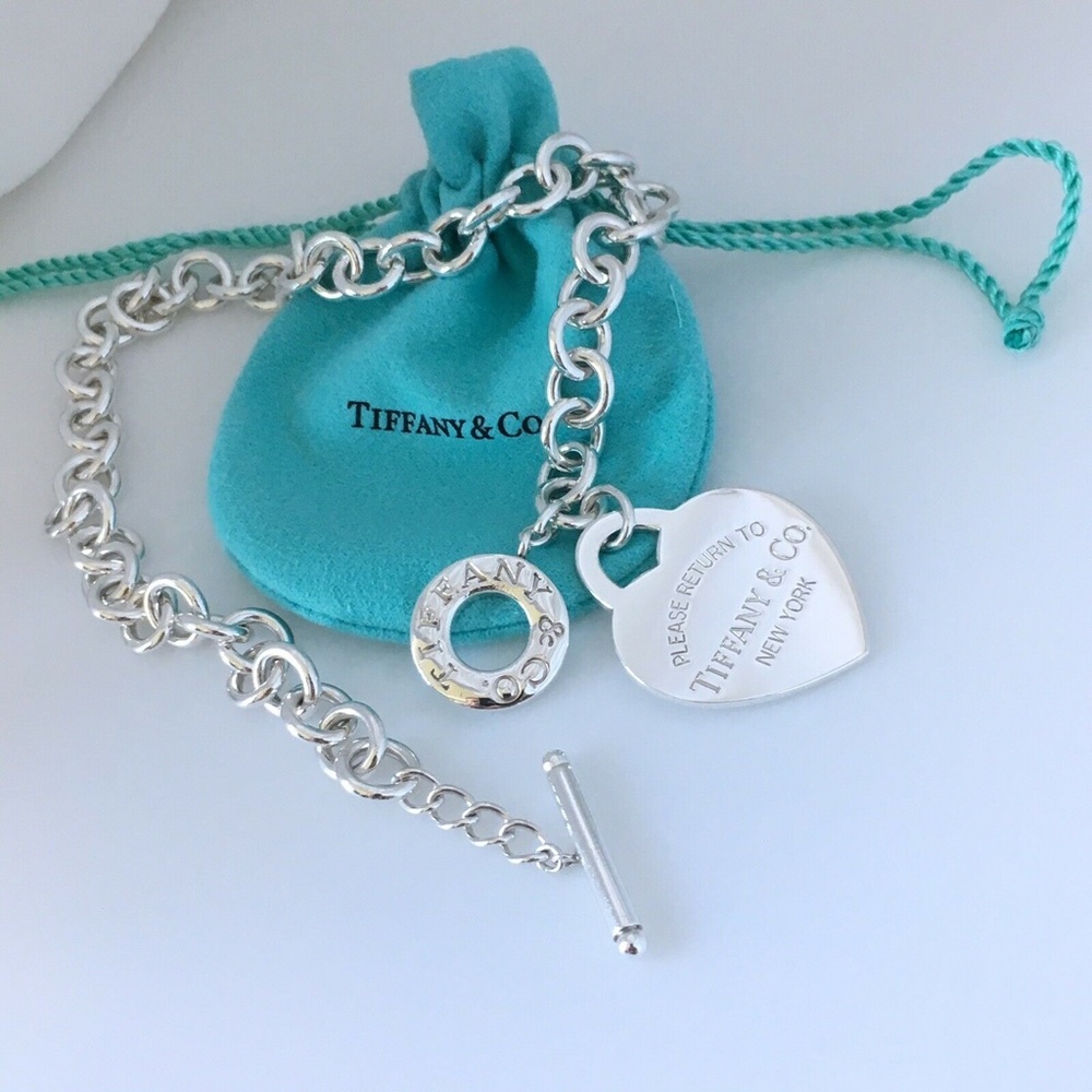 18" Vintage Return to Tiffany & Co Jumbo Extra Large Heart Tag Toggle Necklace - Picture 2 of 8